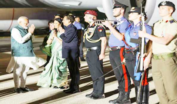 इटली पहुंचे प्रधानमंत्री नरेंद्र मोदी, जी-7 शिखर सम्मेलन में लेंगे हिस्सा